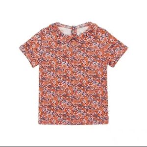Misha and Puff size 4 NWT short sleeve ditzy floral peter pan collar tee